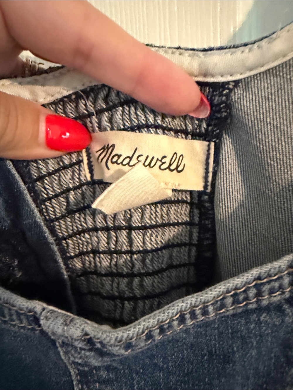 Madewell Denim Tank Dress in Classic Blue - Picture 2 of 3